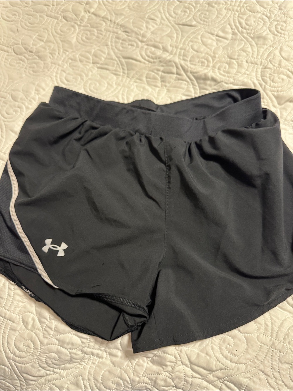 Under Armour Black Women's Athletic Running Shorts with Reflective Logo